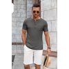 image:imageCOOFANDY Mens Soft Henley Short Sleeve T Shirts Casual Basic Shirt with Pocket 3 Button Tees Summer TopsDark Grey