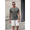 image:imageCOOFANDY Mens Soft Henley Short Sleeve T Shirts Casual Basic Shirt with Pocket 3 Button Tees Summer TopsDark Grey
