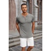 image:imageCOOFANDY Mens Soft Henley Short Sleeve T Shirts Casual Basic Shirt with Pocket 3 Button Tees Summer TopsLight Grey