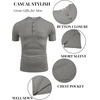 image:imageCOOFANDY Mens Soft Henley Short Sleeve T Shirts Casual Basic Shirt with Pocket 3 Button Tees Summer TopsLight Grey