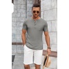 image:imageCOOFANDY Mens Soft Henley Short Sleeve T Shirts Casual Basic Shirt with Pocket 3 Button Tees Summer TopsLight Grey