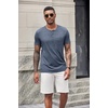 image:imageCOOFANDY Mens Soft Henley Short Sleeve T Shirts Casual Basic Shirt with Pocket 3 Button Tees Summer TopsNavy Blue