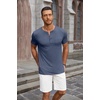 image:imageCOOFANDY Mens Soft Henley Short Sleeve T Shirts Casual Basic Shirt with Pocket 3 Button Tees Summer TopsNavy Blue
