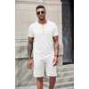 image:imageCOOFANDY Mens Soft Henley Short Sleeve T Shirts Casual Basic Shirt with Pocket 3 Button Tees Summer TopsWhite