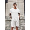 image:imageCOOFANDY Mens Soft Henley Short Sleeve T Shirts Casual Basic Shirt with Pocket 3 Button Tees Summer TopsWhite