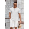 image:imageCOOFANDY Mens Soft Henley Short Sleeve T Shirts Casual Basic Shirt with Pocket 3 Button Tees Summer TopsWhite