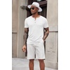 image:imageCOOFANDY Mens Soft Henley Short Sleeve T Shirts Casual Basic Shirt with Pocket 3 Button Tees Summer TopsWhite