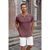 image:imageCOOFANDY Mens Soft Henley Short Sleeve T Shirts Casual Basic Shirt with Pocket 3 Button Tees Summer TopsWine Red