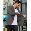 image:imageCOOFANDY Mens Sport Coat Casual Slim Fit Blazer Jacket Lightweight Two Button Suit JacketsDark Grey