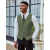 image:imageCOOFANDY Mens Suit Vests Slim Fit Waistcoat Notch Lapel Casual Formal VestArmy Green