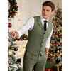 image:imageCOOFANDY Mens Suit Vests Slim Fit Waistcoat Notch Lapel Casual Formal VestArmy Green