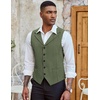 image:imageCOOFANDY Mens Suit Vests Slim Fit Waistcoat Notch Lapel Casual Formal VestArmy Green