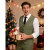 image:imageCOOFANDY Mens Suit Vests Slim Fit Waistcoat Notch Lapel Casual Formal VestArmy Green