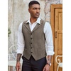 image:imageCOOFANDY Mens Suit Vests Slim Fit Waistcoat Notch Lapel Casual Formal VestBrown