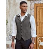image:imageCOOFANDY Mens Suit Vests Slim Fit Waistcoat Notch Lapel Casual Formal VestDark Charcoal