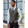 image:imageCOOFANDY Mens Suit Vests Slim Fit Waistcoat Notch Lapel Casual Formal VestDark Charcoal