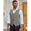 image:imageCOOFANDY Mens Suit Vests Slim Fit Waistcoat Notch Lapel Casual Formal VestGray