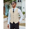 image:imageCOOFANDY Mens Suit Vests Slim Fit Waistcoat Notch Lapel Casual Formal VestLight Khaki