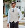 image:imageCOOFANDY Mens Suit Vests Slim Fit Waistcoat Notch Lapel Casual Formal VestPastel Gray