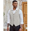 image:imageCOOFANDY Mens Suit Vests Slim Fit Waistcoat Notch Lapel Casual Formal VestPastel Gray