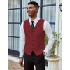 image:imageCOOFANDY Mens Suit Vests Slim Fit Waistcoat Notch Lapel Casual Formal VestRed