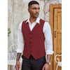 image:imageCOOFANDY Mens Suit Vests Slim Fit Waistcoat Notch Lapel Casual Formal VestRed