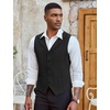 image:imageCOOFANDY Mens Suit Vests Slim Fit Waistcoat Notch Lapel Casual Formal VestSolid Color  Black