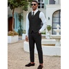 image:imageCOOFANDY Mens Suit Vests Slim Fit Waistcoat Notch Lapel Casual Formal VestSolid Color  Black