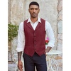 image:imageCOOFANDY Mens Suit Vests Slim Fit Waistcoat Notch Lapel Casual Formal VestWine Red