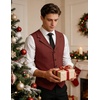 image:imageCOOFANDY Mens Suit Vests Slim Fit Waistcoat Notch Lapel Casual Formal VestWine Red