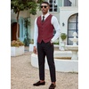 image:imageCOOFANDY Mens Suit Vests Slim Fit Waistcoat Notch Lapel Casual Formal VestWine Red