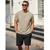 image:imageCOOFANDY Mens T Shirt Short Sleeve Classic Crew Neck TShirt Casual Summer Basic Tee ShirtsKhaki