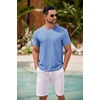 image:imageCOOFANDY Mens T Shirt Short Sleeve Classic Crew Neck TShirt Casual Summer Basic Tee ShirtsLight Blue