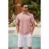 image:imageCOOFANDY Mens T Shirt Short Sleeve Classic Crew Neck TShirt Casual Summer Basic Tee ShirtsLight Pink
