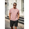 image:imageCOOFANDY Mens T Shirt Short Sleeve Classic Crew Neck TShirt Casual Summer Basic Tee ShirtsLight Pink