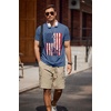 image:imageCOOFANDY Mens T Shirt Short Sleeve Classic Crew Neck TShirt Casual Summer Basic Tee ShirtsY Blue Red White Flag