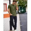image:imageCOOFANDY Mens T Shirts Casual Short Sleeve Cotton Tee Shirts Hipster Hip Hop Longline TShirt Basic Summer Tops3 Pack Black Dark Grey  Army Green