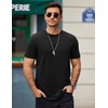 image:imageCOOFANDY Mens T Shirts Casual Short Sleeve Cotton Tee Shirts Hipster Hip Hop Longline TShirt Basic Summer Tops3 Pack Black Dark Grey  Army Green