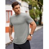 image:imageCOOFANDY Mens T Shirts Casual Short Sleeve Cotton Tee Shirts Hipster Hip Hop Longline TShirt Basic Summer Tops3 Pack Black Light Grey  White