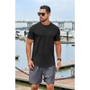 image:imageCOOFANDY Mens T Shirts Casual Short Sleeve Cotton Tee Shirts Hipster Hip Hop Longline TShirt Basic Summer TopsOne Piece All Black