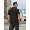 image:imageCOOFANDY Mens T Shirts Casual Short Sleeve Cotton Tee Shirts Hipster Hip Hop Longline TShirt Basic Summer TopsOne Piece All Black