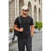 image:imageCOOFANDY Mens T Shirts Casual Short Sleeve Cotton Tee Shirts Hipster Hip Hop Longline TShirt Basic Summer TopsOne Piece All Black