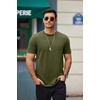 image:imageCOOFANDY Mens T Shirts Casual Short Sleeve Cotton Tee Shirts Hipster Hip Hop Longline TShirt Basic Summer TopsOne Piece Army Green