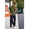 image:imageCOOFANDY Mens T Shirts Casual Short Sleeve Cotton Tee Shirts Hipster Hip Hop Longline TShirt Basic Summer TopsOne Piece Army Green