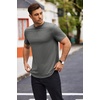 image:imageCOOFANDY Mens T Shirts Casual Short Sleeve Cotton Tee Shirts Hipster Hip Hop Longline TShirt Basic Summer TopsOne Piece Grey
