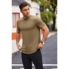 image:imageCOOFANDY Mens T Shirts Casual Short Sleeve Cotton Tee Shirts Hipster Hip Hop Longline TShirt Basic Summer TopsOne Piece Khaki