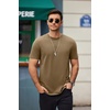 image:imageCOOFANDY Mens T Shirts Casual Short Sleeve Cotton Tee Shirts Hipster Hip Hop Longline TShirt Basic Summer TopsOne Piece Khaki