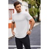 image:imageCOOFANDY Mens T Shirts Casual Short Sleeve Cotton Tee Shirts Hipster Hip Hop Longline TShirt Basic Summer TopsOne Piece White