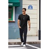 image:imageCOOFANDY Mens T Shirts Casual Short Sleeve Cotton Tee Shirts Hipster Hip Hop Longline TShirt Basic Summer TopsTwo Pack Black  Light Khaki