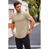 image:imageCOOFANDY Mens T Shirts Casual Short Sleeve Cotton Tee Shirts Hipster Hip Hop Longline TShirt Basic Summer TopsTwo Pack Black  Light Khaki